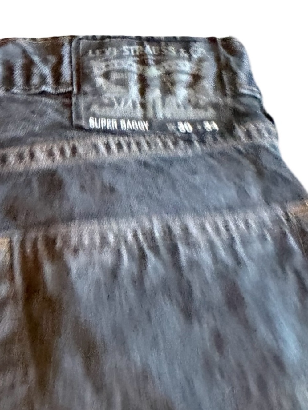 Levi's Super Baggy Black Denim Jeans Wide Leg 90s 2000s Y2K Retro Size 30 x 34 - Picture 9 of 12